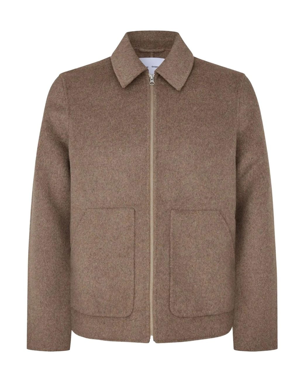 Samsøe & Samsøe Brown Point Collar Zip Jacket for men