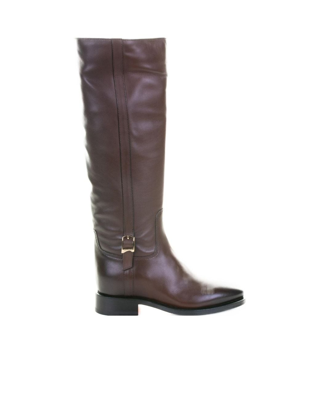 Santoni Brown Buckle Detail Boots
