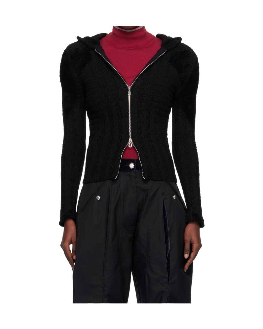 Kiko Kostadinov Black Zipper Sweater