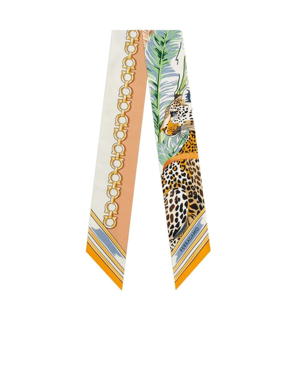 Ferragamo Metallic Ferragamo Felindra Printed Mini Scarf