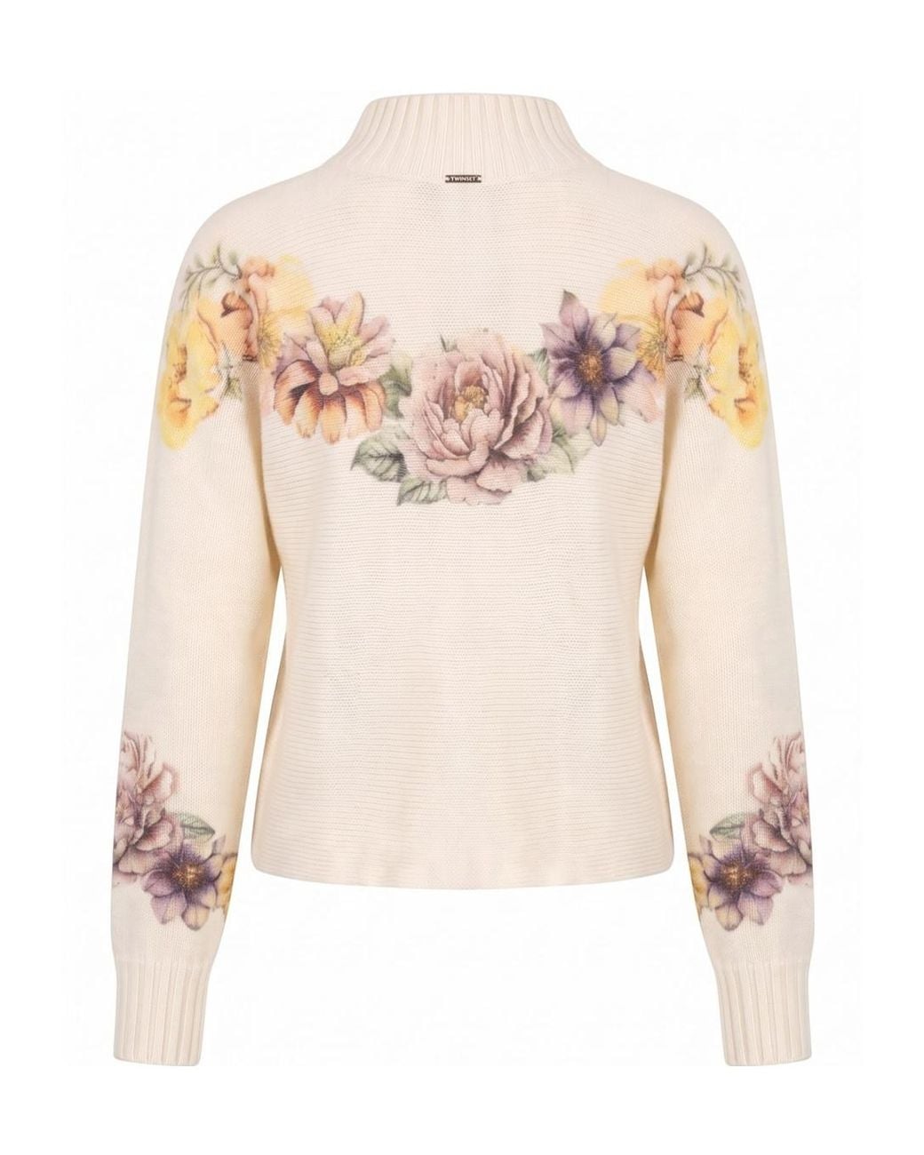 Twinset White Wool-Blend Jumper With Print