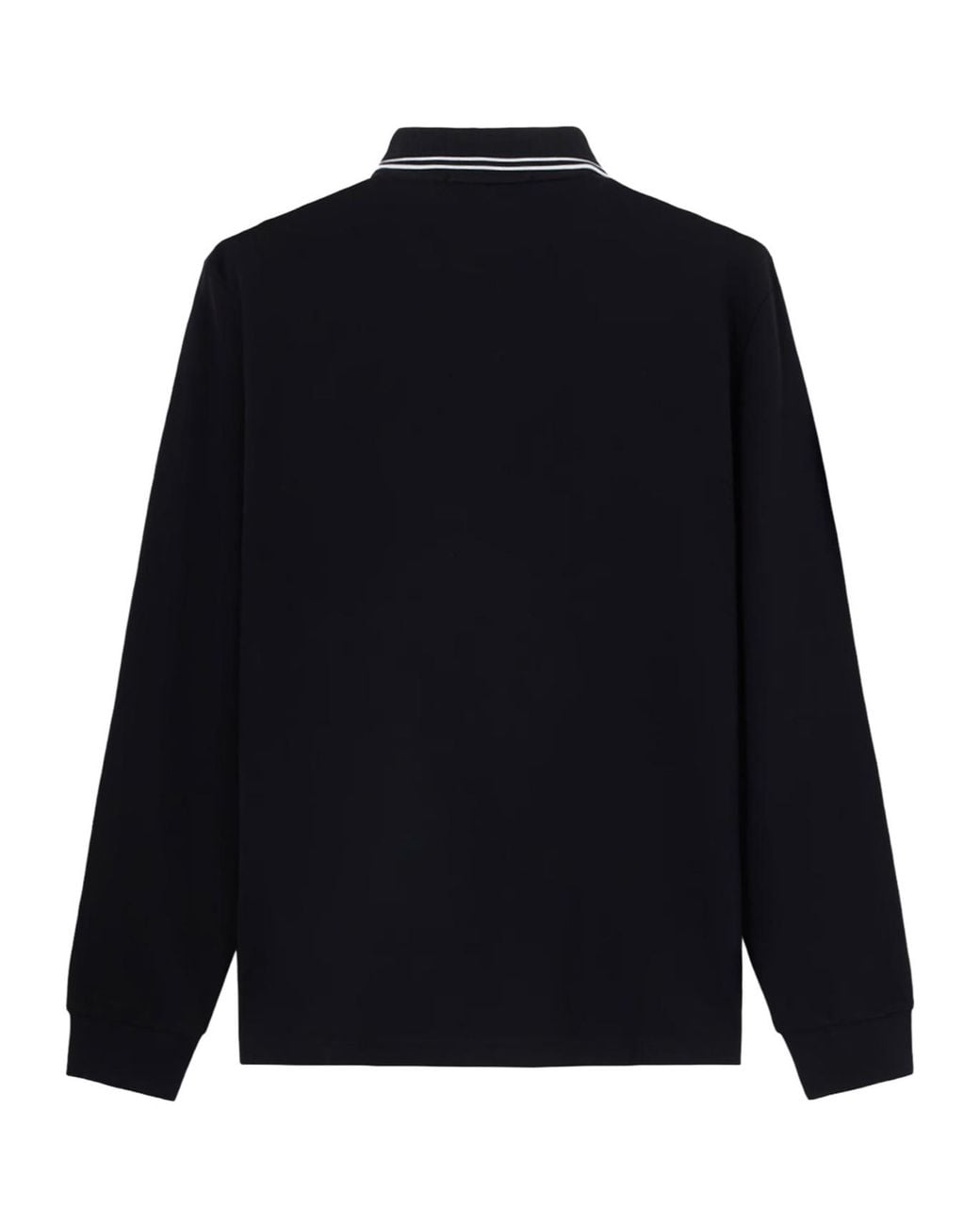 Stone Island Blue Logo Patch Long-Sleeved Polo Shirt for men