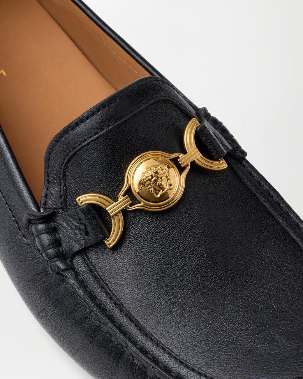 Versace Black Medusa Driver Moccasins for men