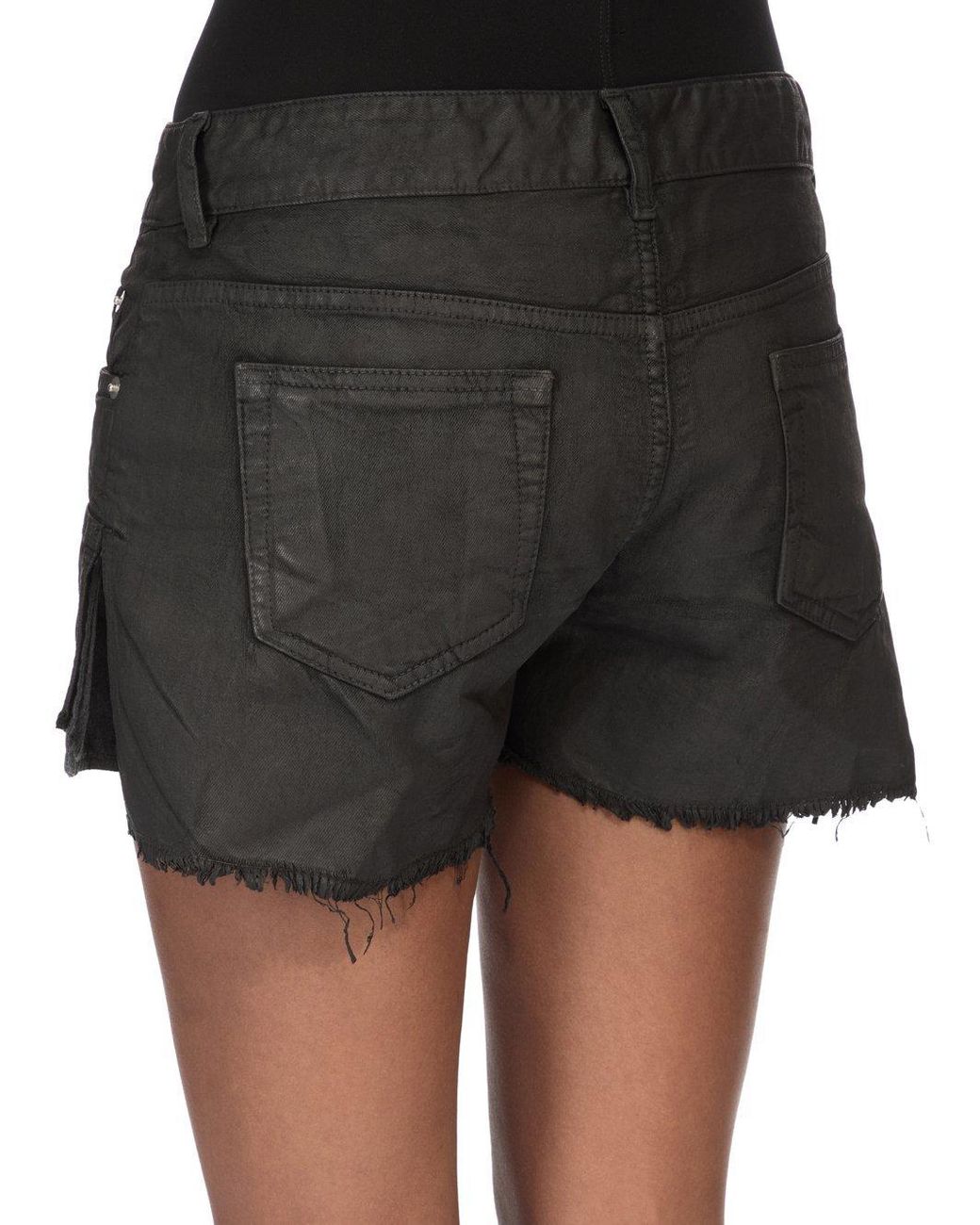 Rick Owens Black Temple Lana Cut Offs Denim Shorts
