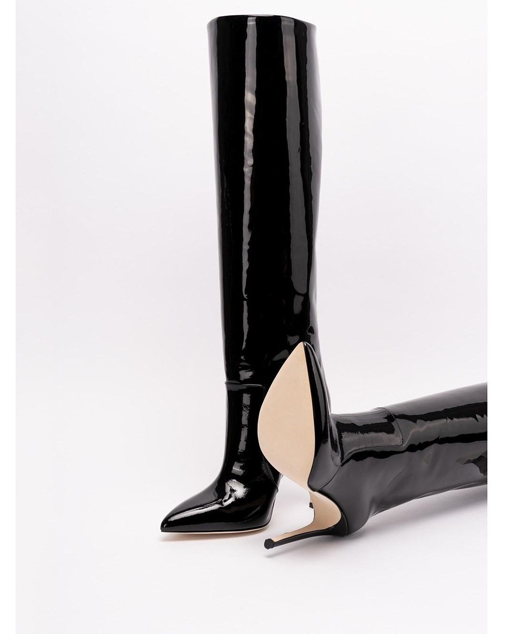 Paris Texas Black Stiletto Pointed Toe Boots