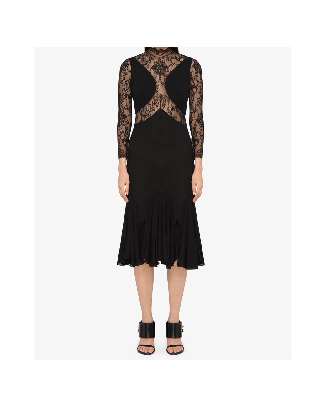 Givenchy Black Lace Detailed Mini Dress