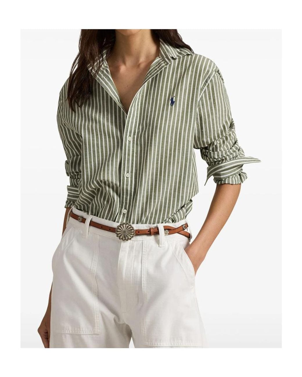 Polo Ralph Lauren Green Striped Long-Sleeve Shirt
