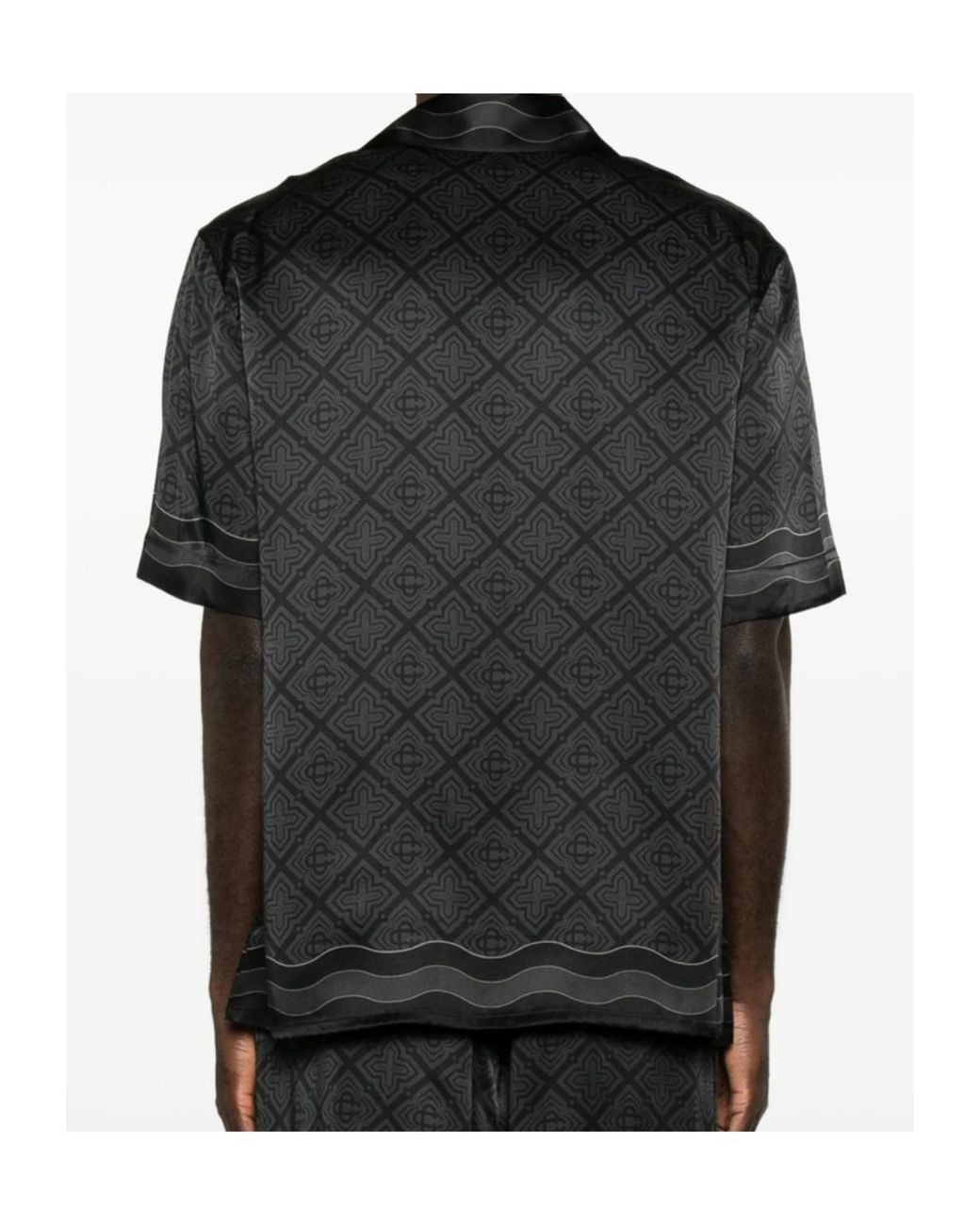 Casablanca Black Radiating Monogram Silk Shirt for men
