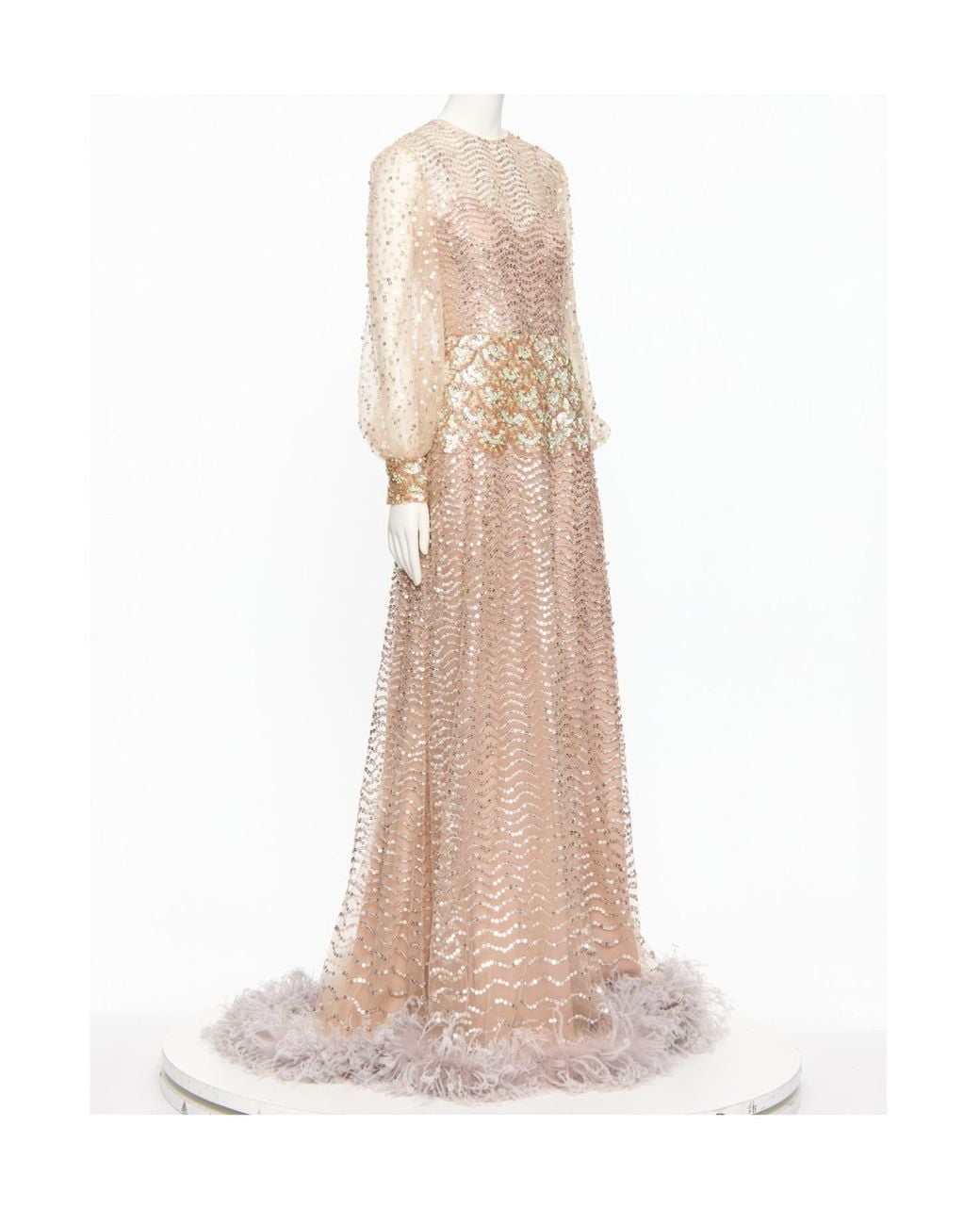 Valentino Natural Long-Sleeved Dress