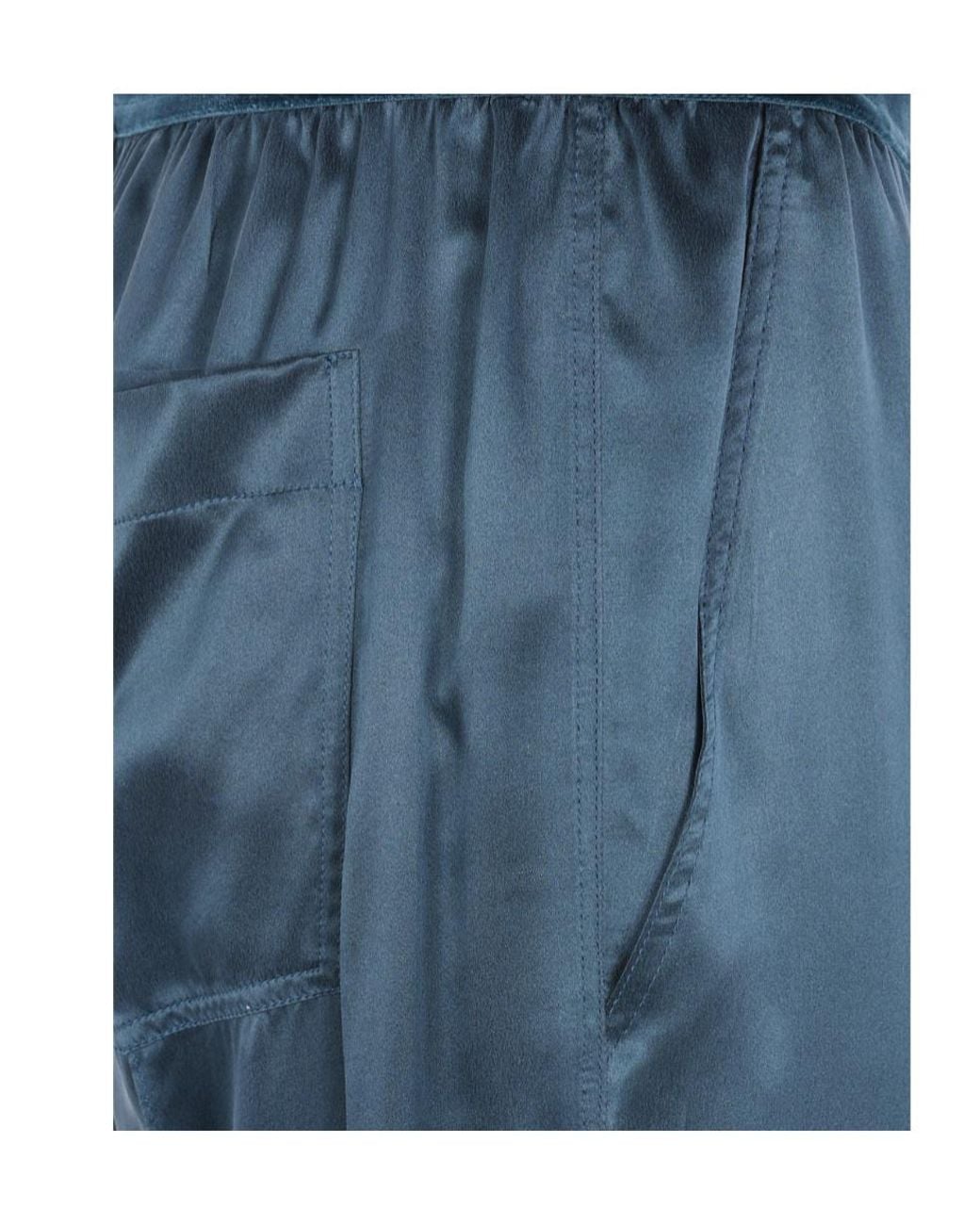 Tom Ford Blue Stretch Satin Wide-Leg Pants