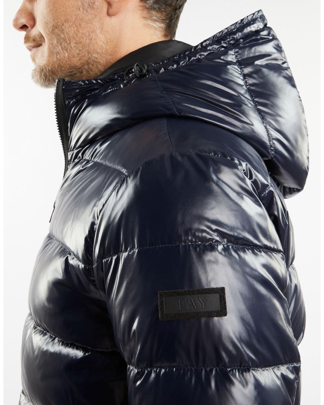 Fay Blue Logo-Pacth Jacket for men