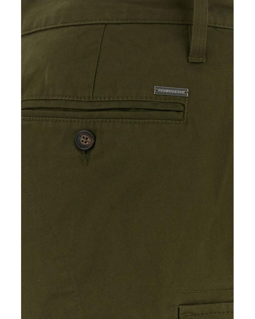 DSquared² Green Buttoned Cargo Shorts for men