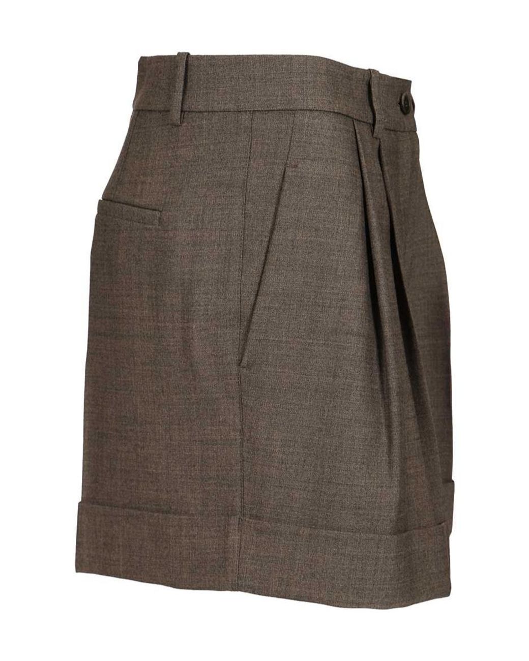 P.A.R.O.S.H. Gray Pleated Shorts