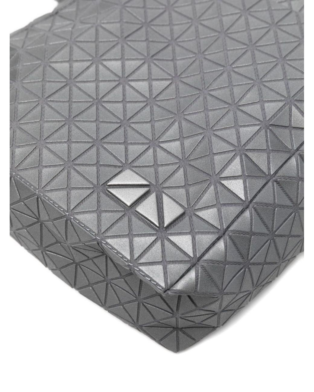 Issey Miyake Gray Geometric-Pattern Panelled Messenger Bag for men