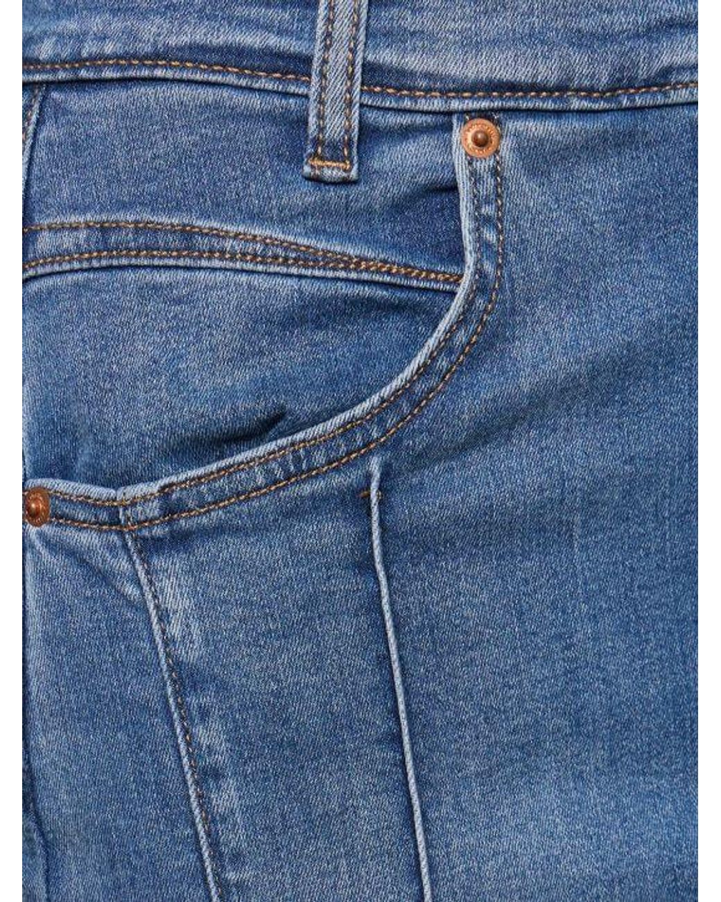 Reformation Blue Juliana Fluted Denim Midi Skirt