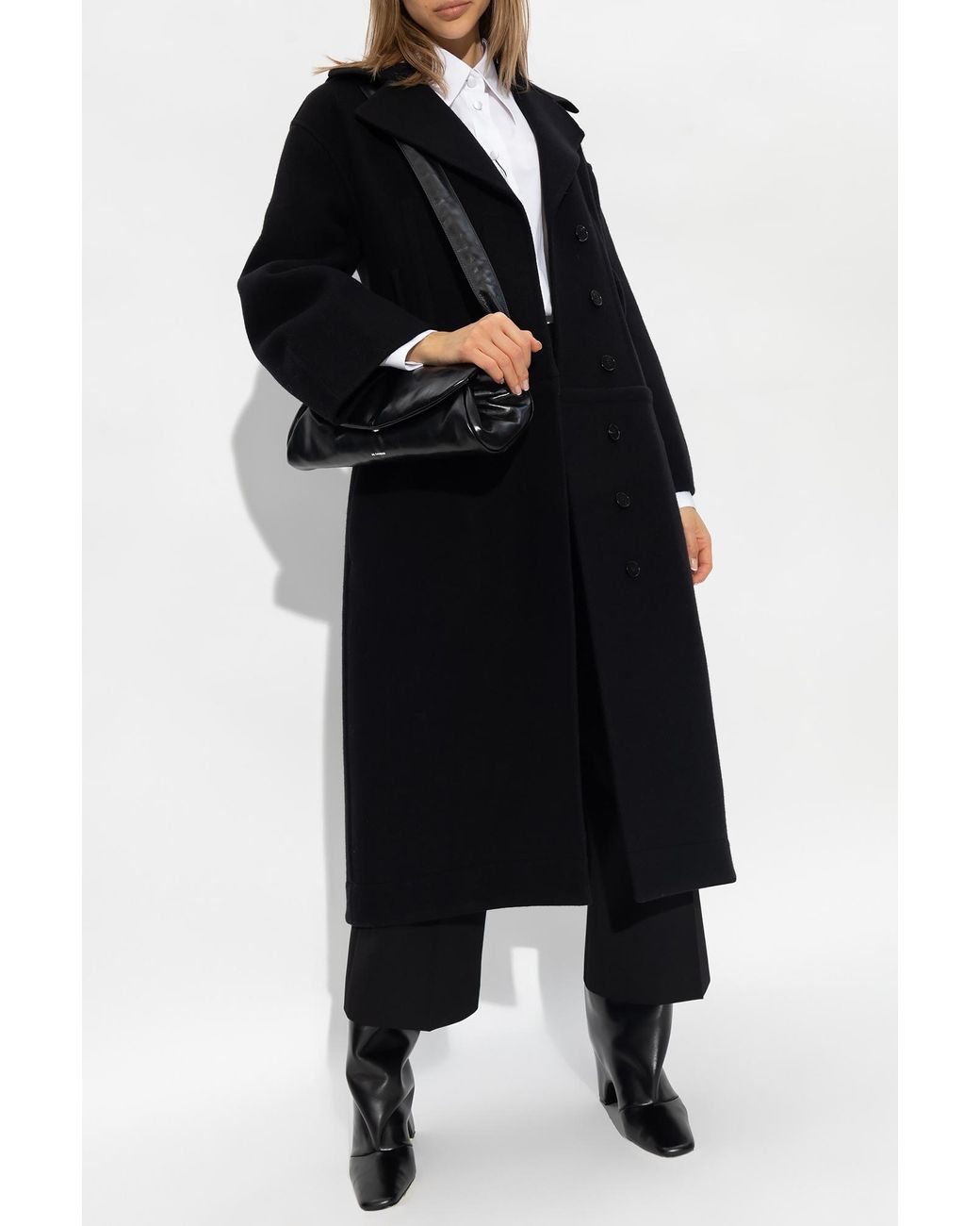 Jil Sander Black Belted Cropped Trousers