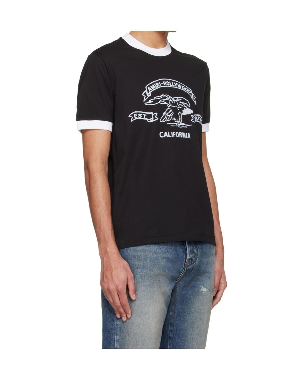 Amiri Black Crew Neck T-Shirt for men