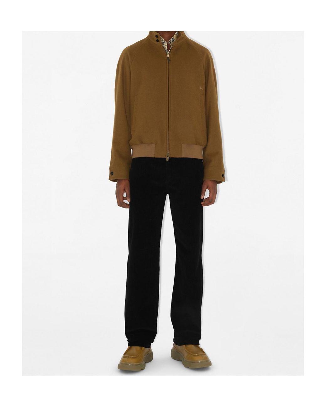 Burberry Brown Cashmere Harrington Jacket for men