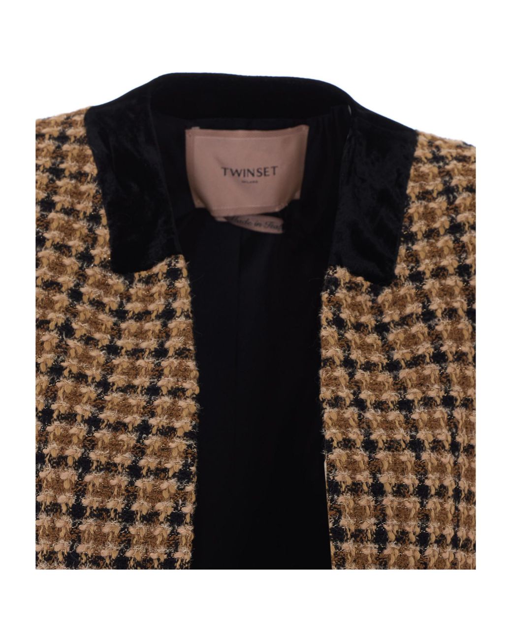 Twinset Black Checked Cropped Jacket