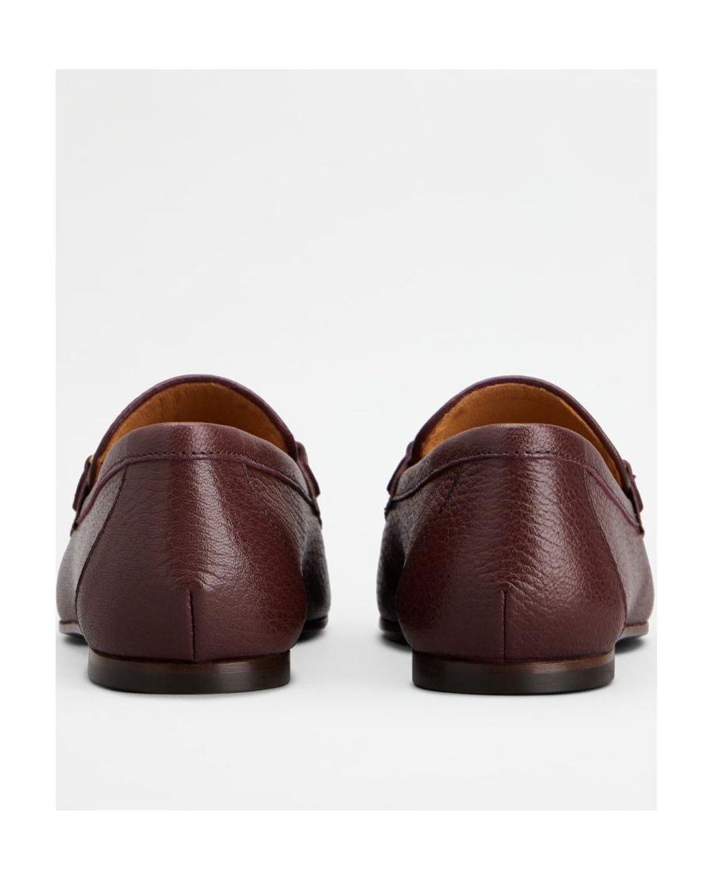 Tod's Brown Logo Plaque Almond Toe Loafers