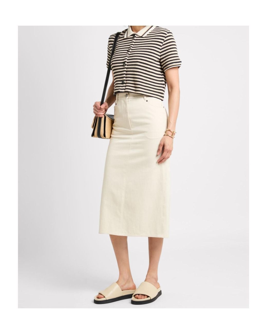 MAX&Co. Black Striped Knit Top
