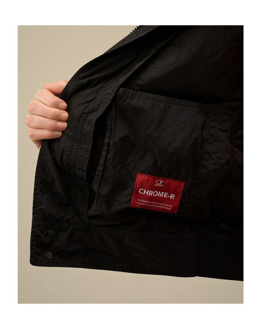 C P Company Black Hooded Utility Jacket for men