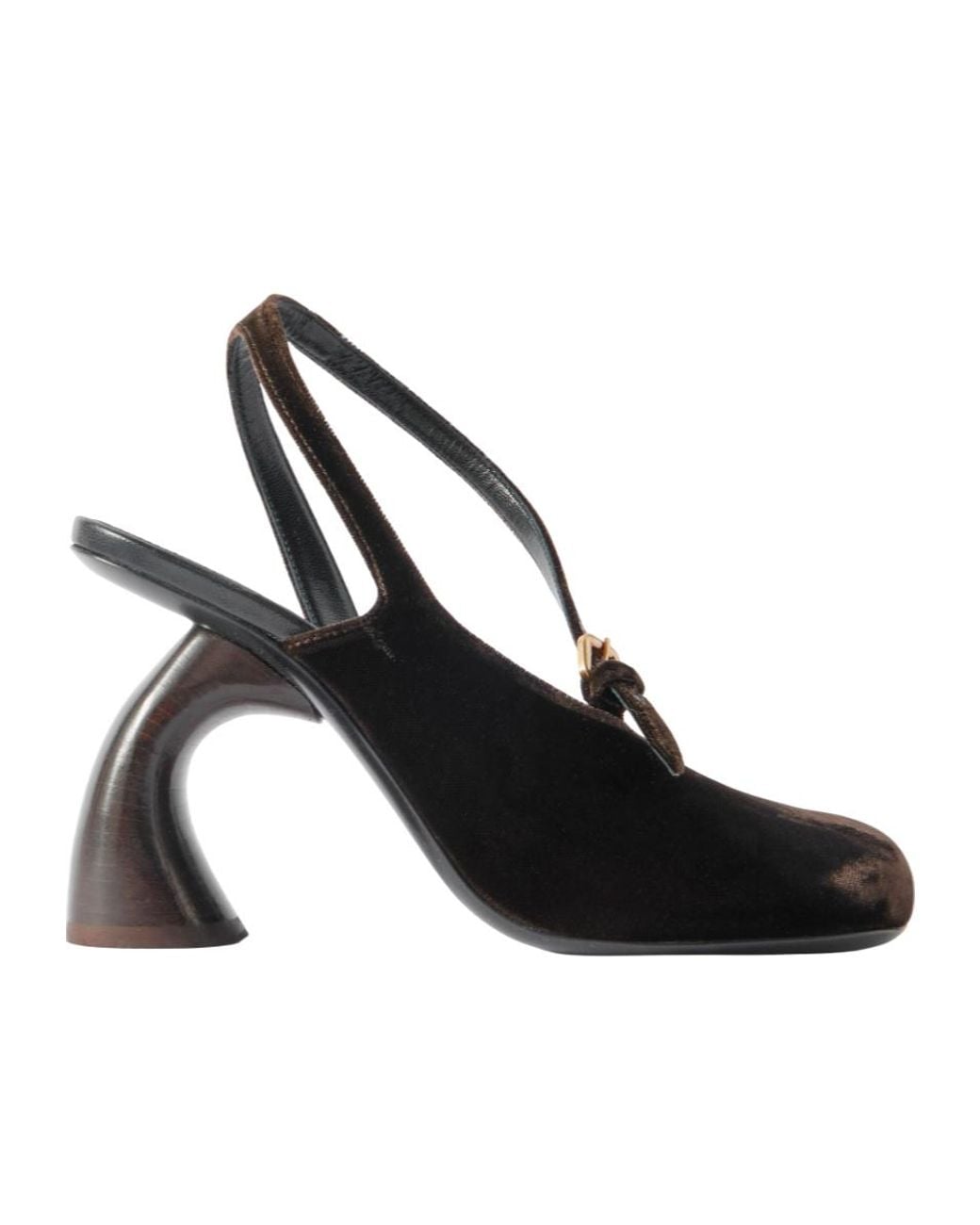 Dries Van Noten Black Velvet Slingback Pumps