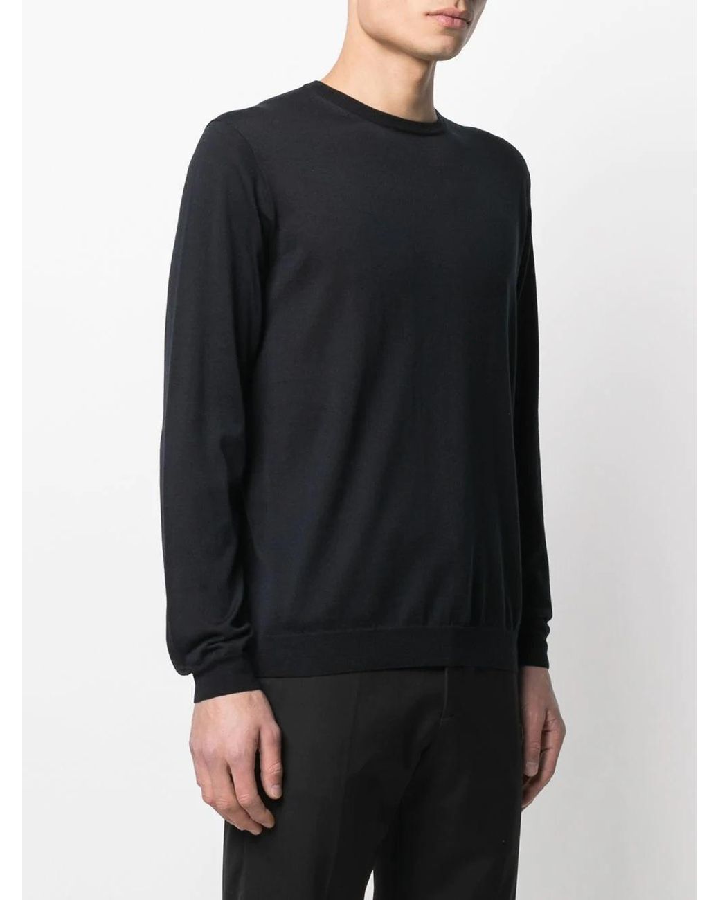 Giorgio Armani Blue Crew Neck Sweatshirt for men