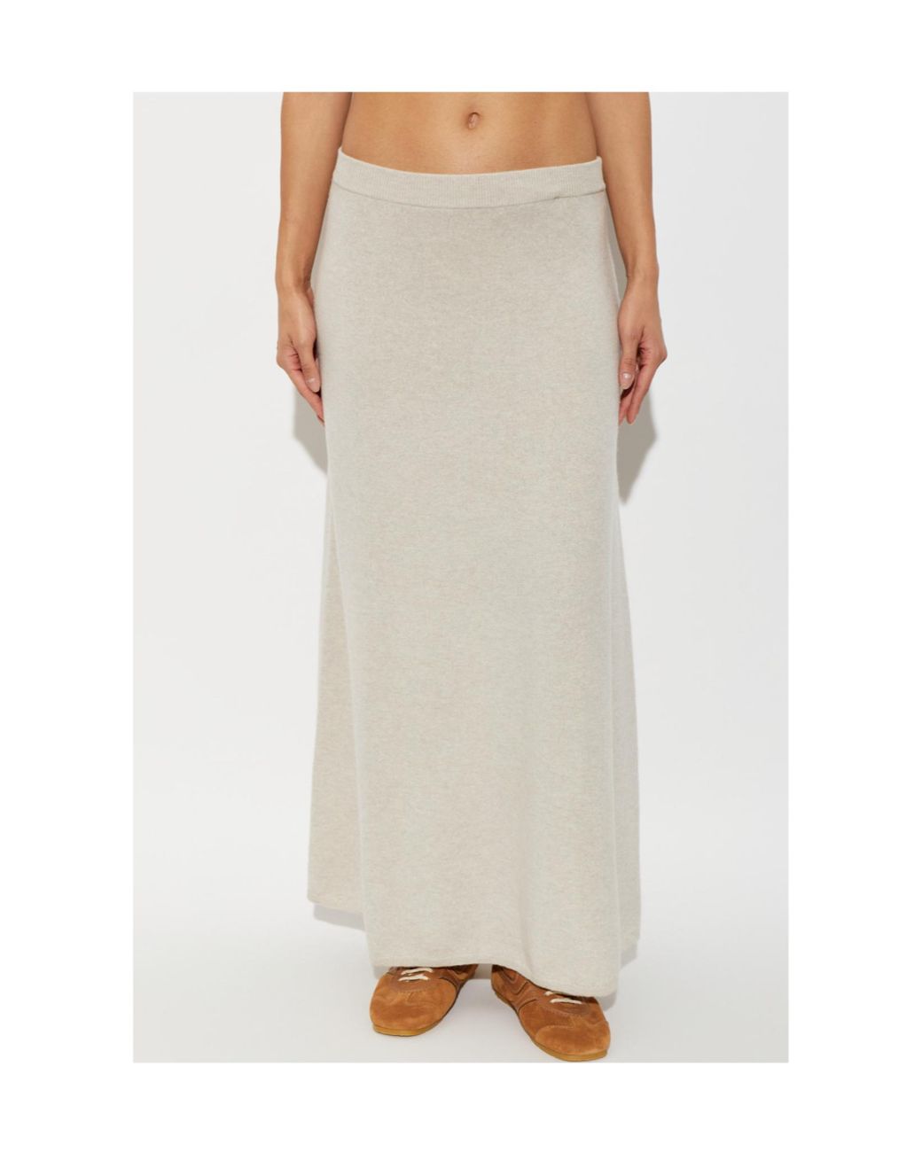 Lisa Yang White Dolly Ribbed Knitted Skirt