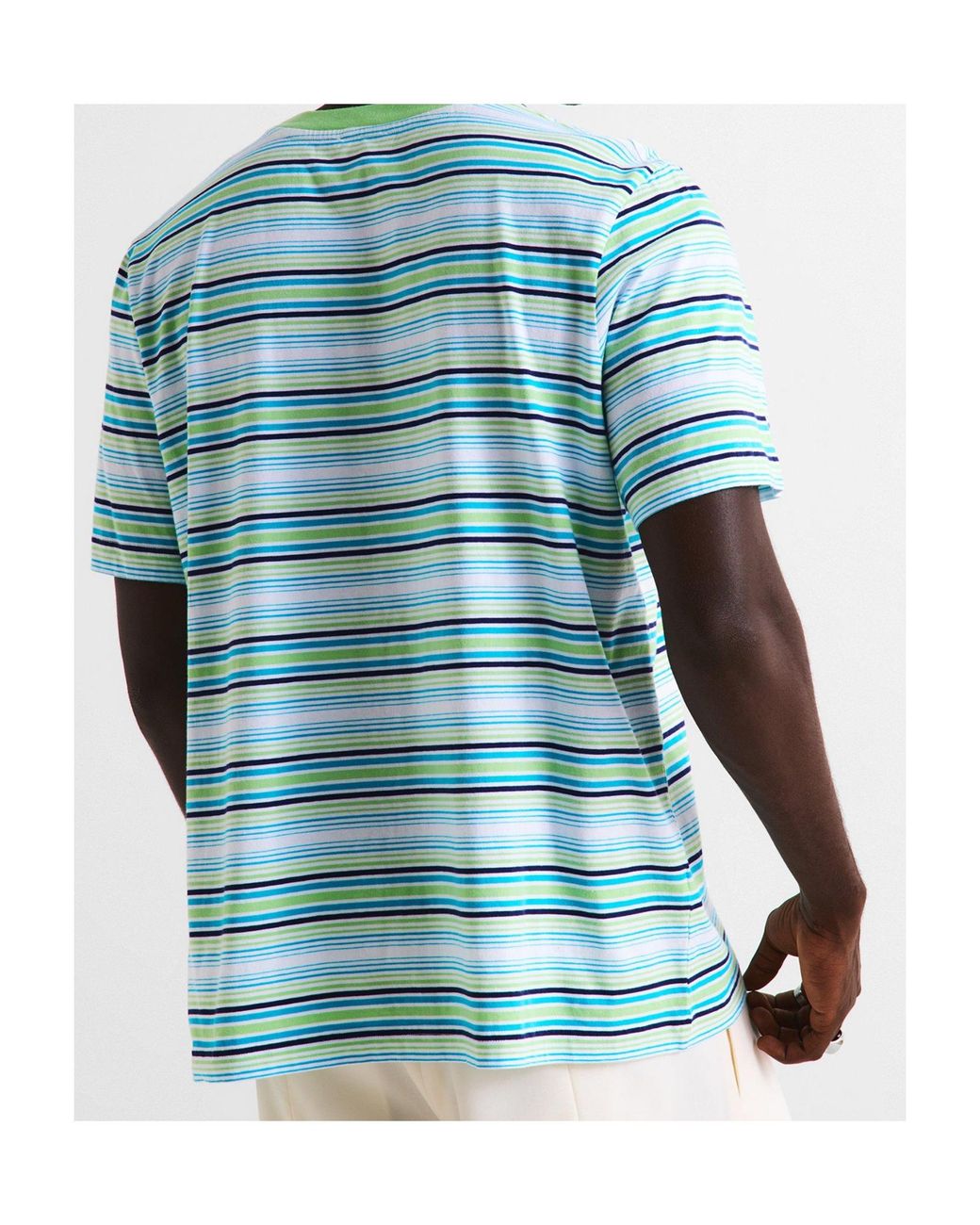 Casablanca Blue Casa Striped T-Shirt for men