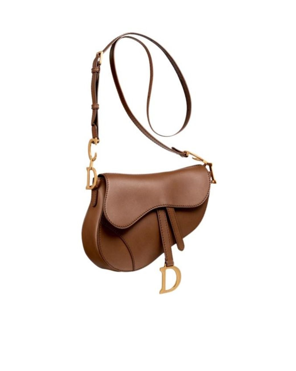 Dior Brown Medium Soft Saddle Bag With Strap