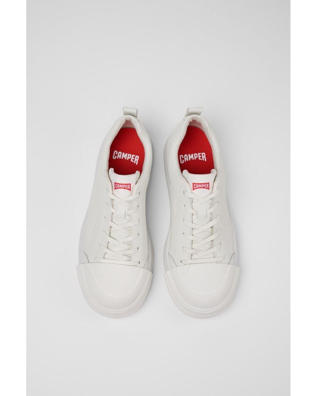 Camper White Junction Runner Lace-Up Leather Low-Top Sneakers for men
