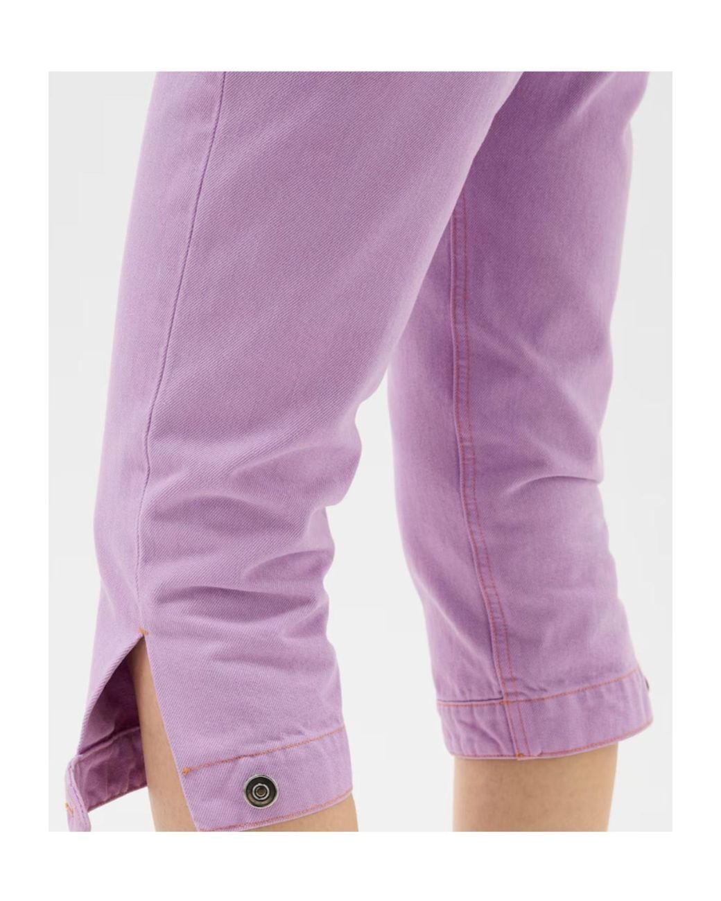 Versace Purple Logo-Patch Cropped Capri Jeans