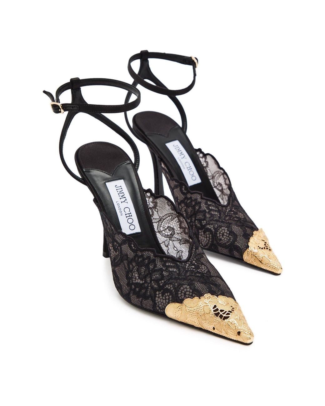 Jimmy Choo Black Satin Stiletto Heels