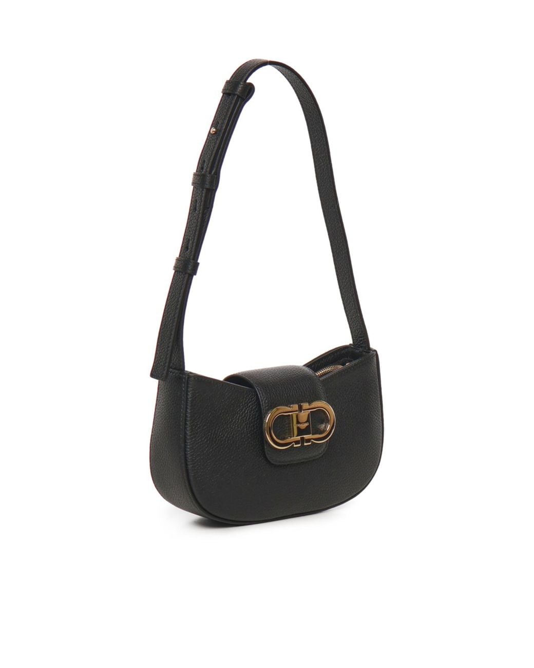 Ferragamo Black Ferragamo Double Gancini Mini Bag