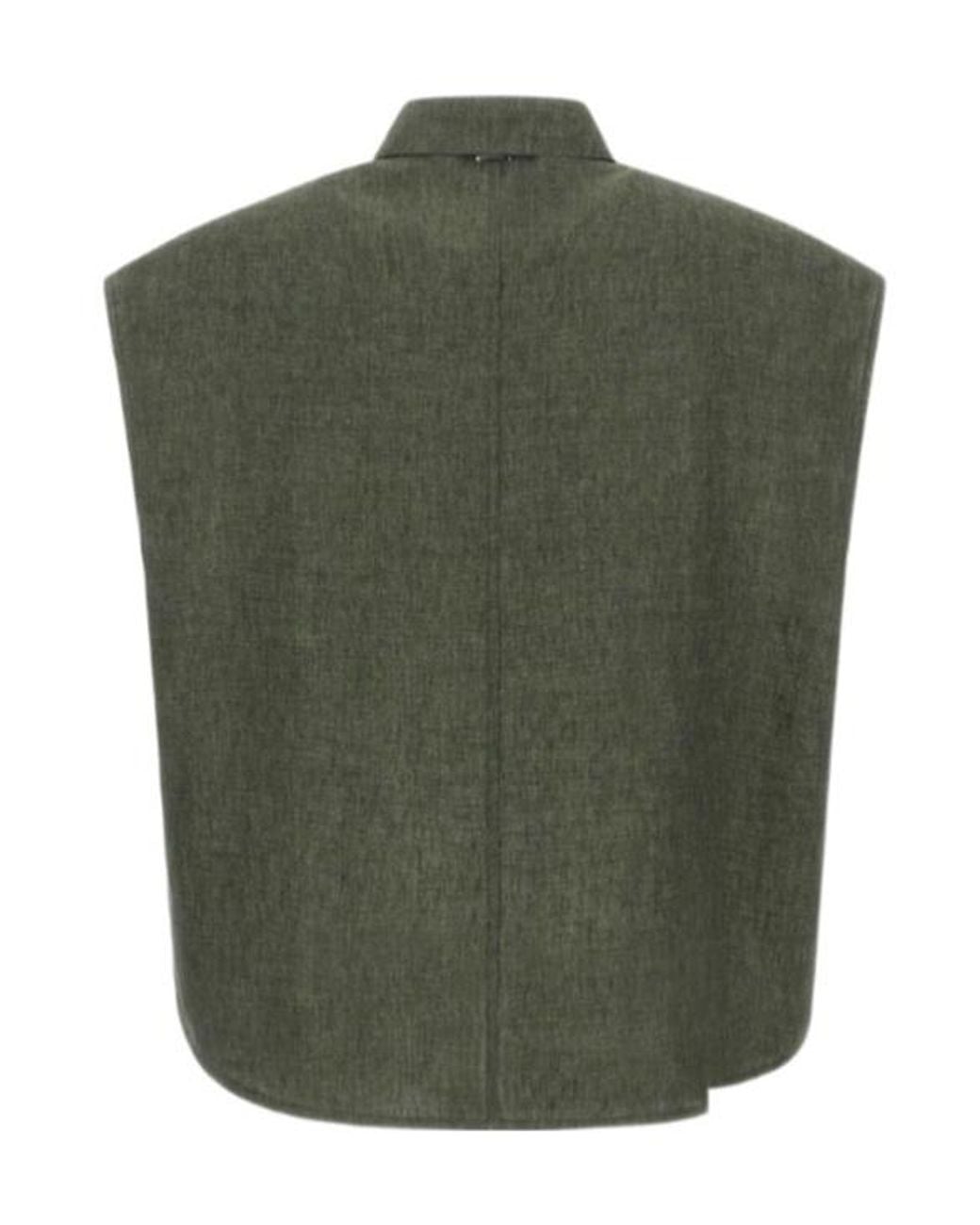Herno Green Concealed-Fastening Sleeveless Shirt