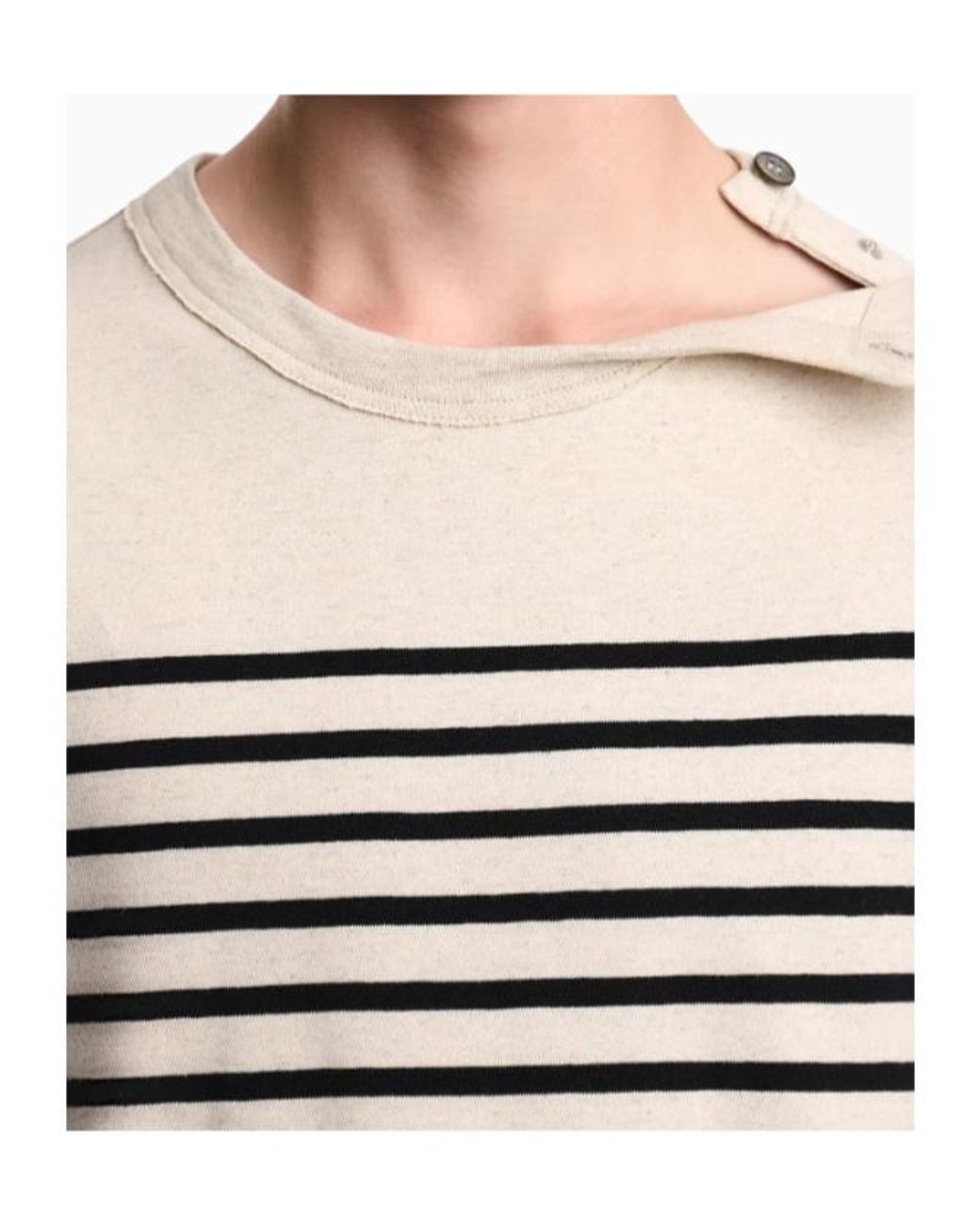 Emporio Armani Natural Apos;S Striped Cotton-Linen Jersey Sweater for men