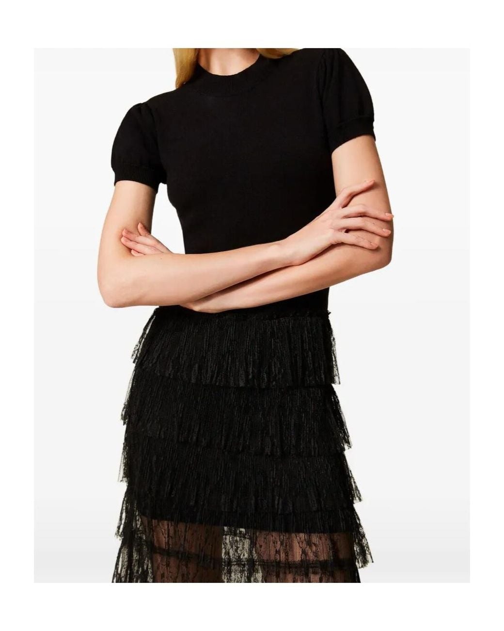 Twinset Black Long Knit Dress