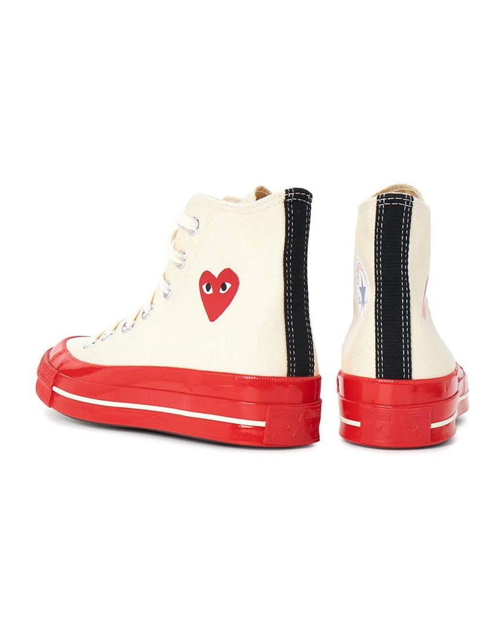 Comme des Garçons Red Round Toe Sneakers for men