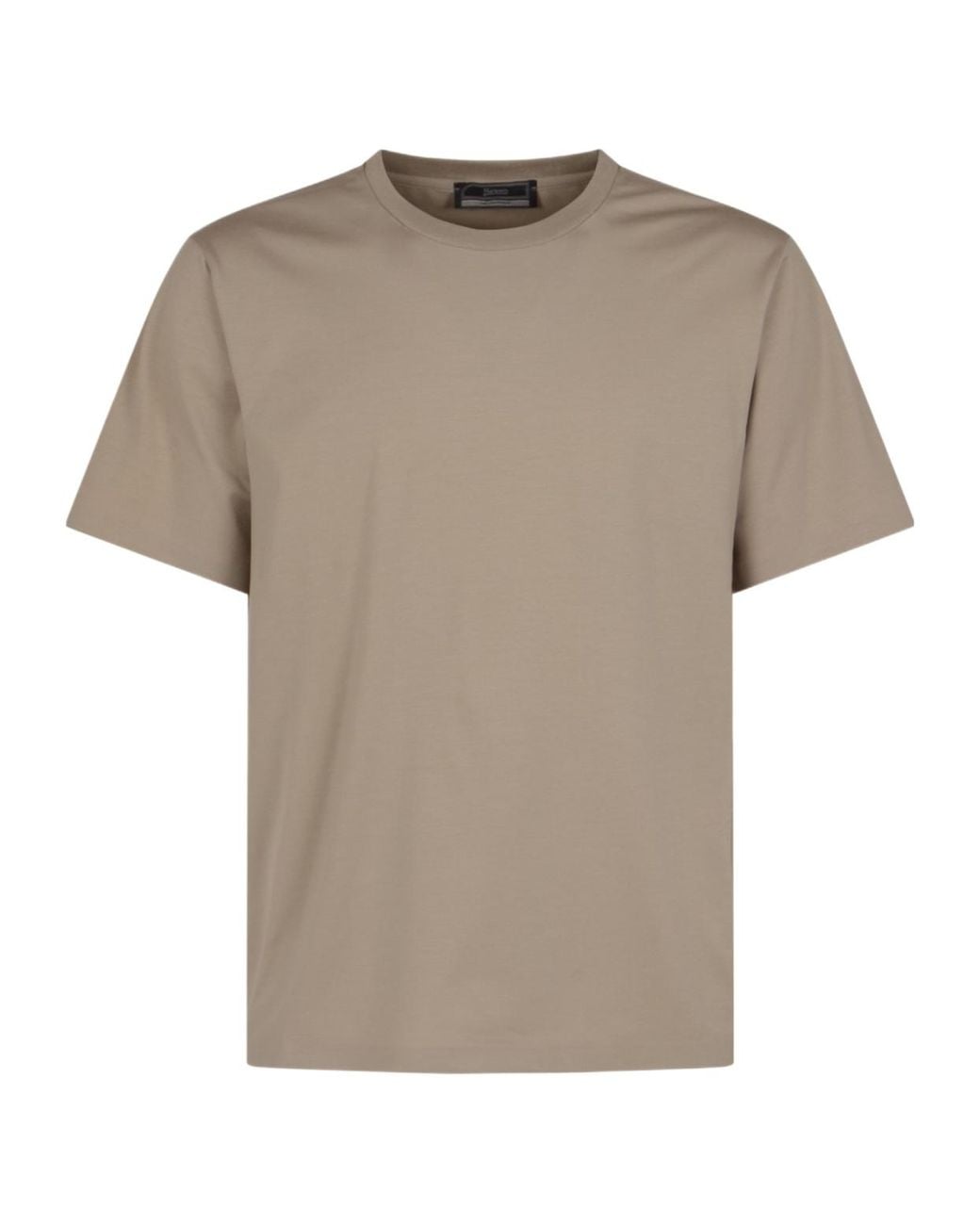 Herno Gray Crewneck Short-Sleeve Shirt for men