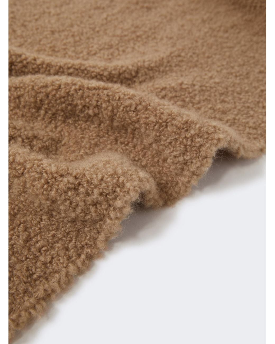 Max Mara Brown Calabra Logo Patch Fluffy Scarf
