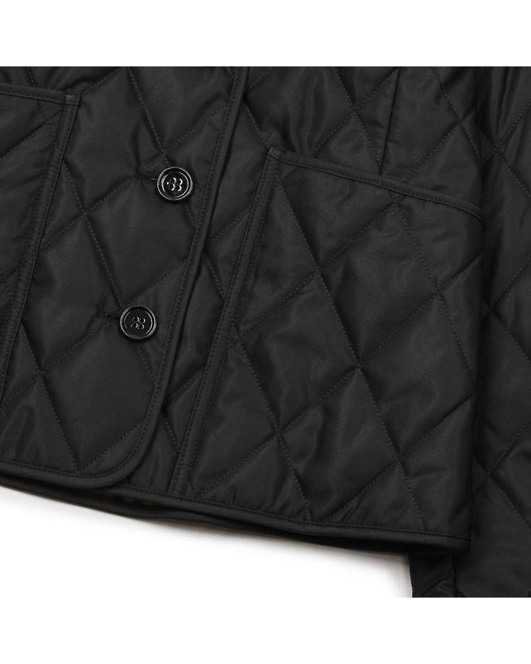 Burberry Black Long Sleeved Quilted Buttoned Jacket