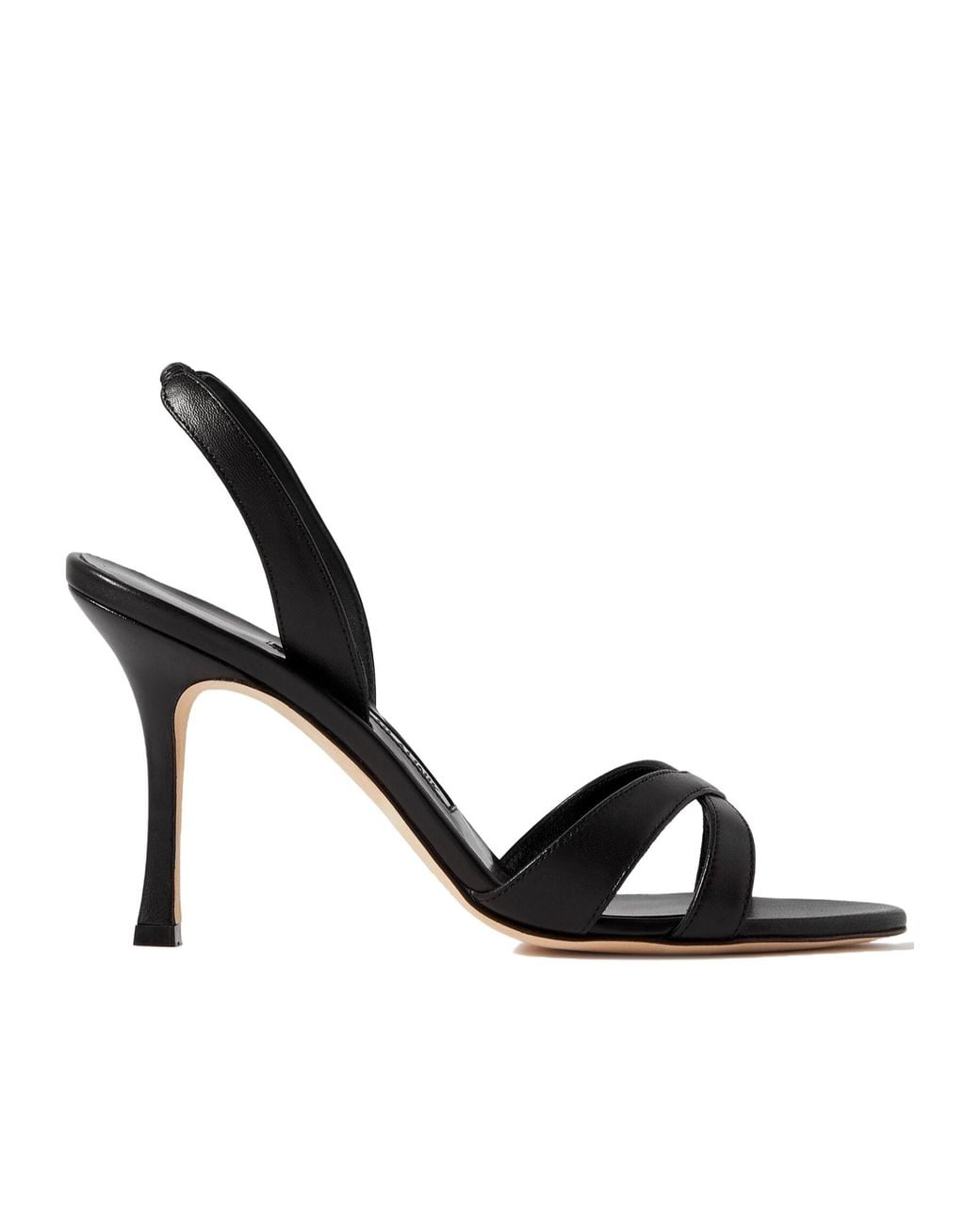 Manolo Blahnik Metallic Thin-Strap High Heel Sandals