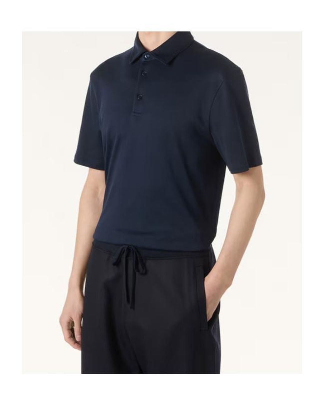 Loro Piana Blue Tremezzo Cotton Polo Shirt for men
