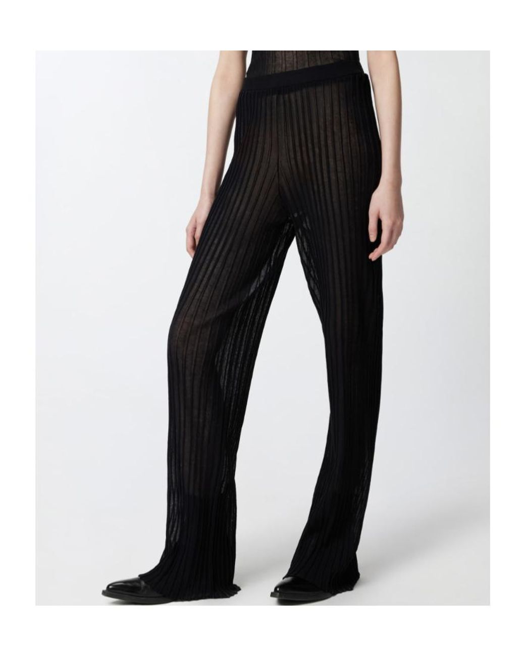 Pinko Black Pleated Flared Trousers