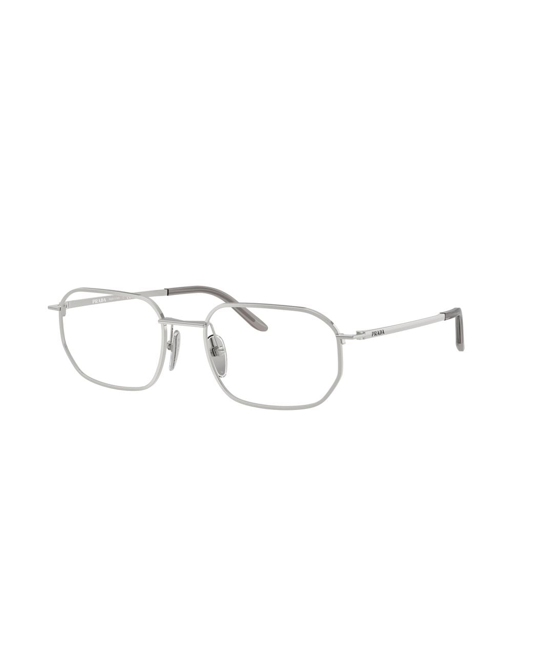 Prada White Eyewear Irregular Frame Glasses for men