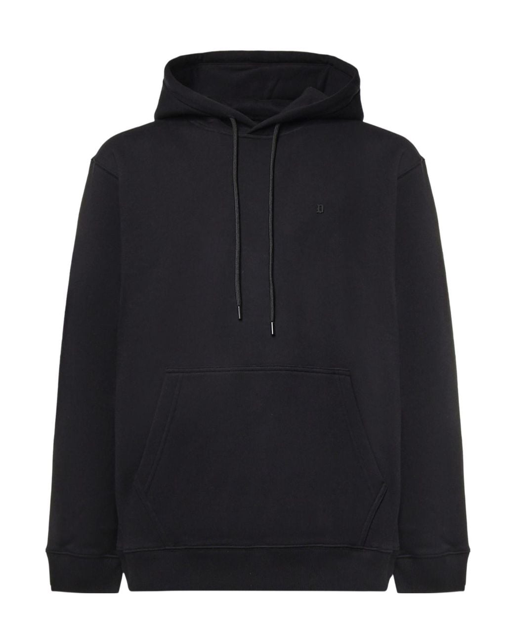 Dondup Black Logo Drawstring Hoodie for men