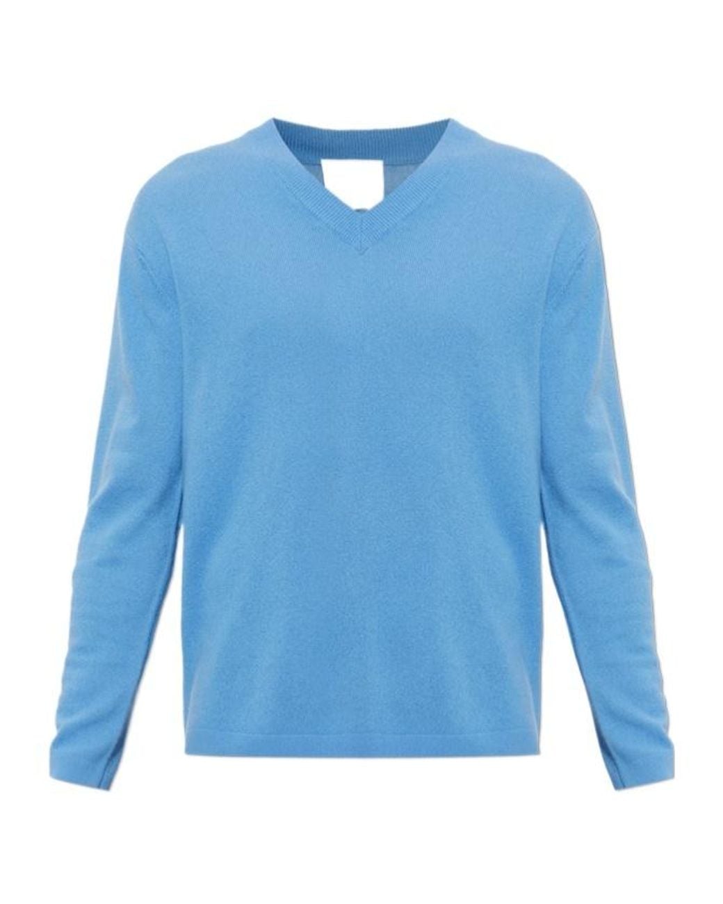 Lisa Yang Blue Clayton V-Neck Knitted Sweater for men