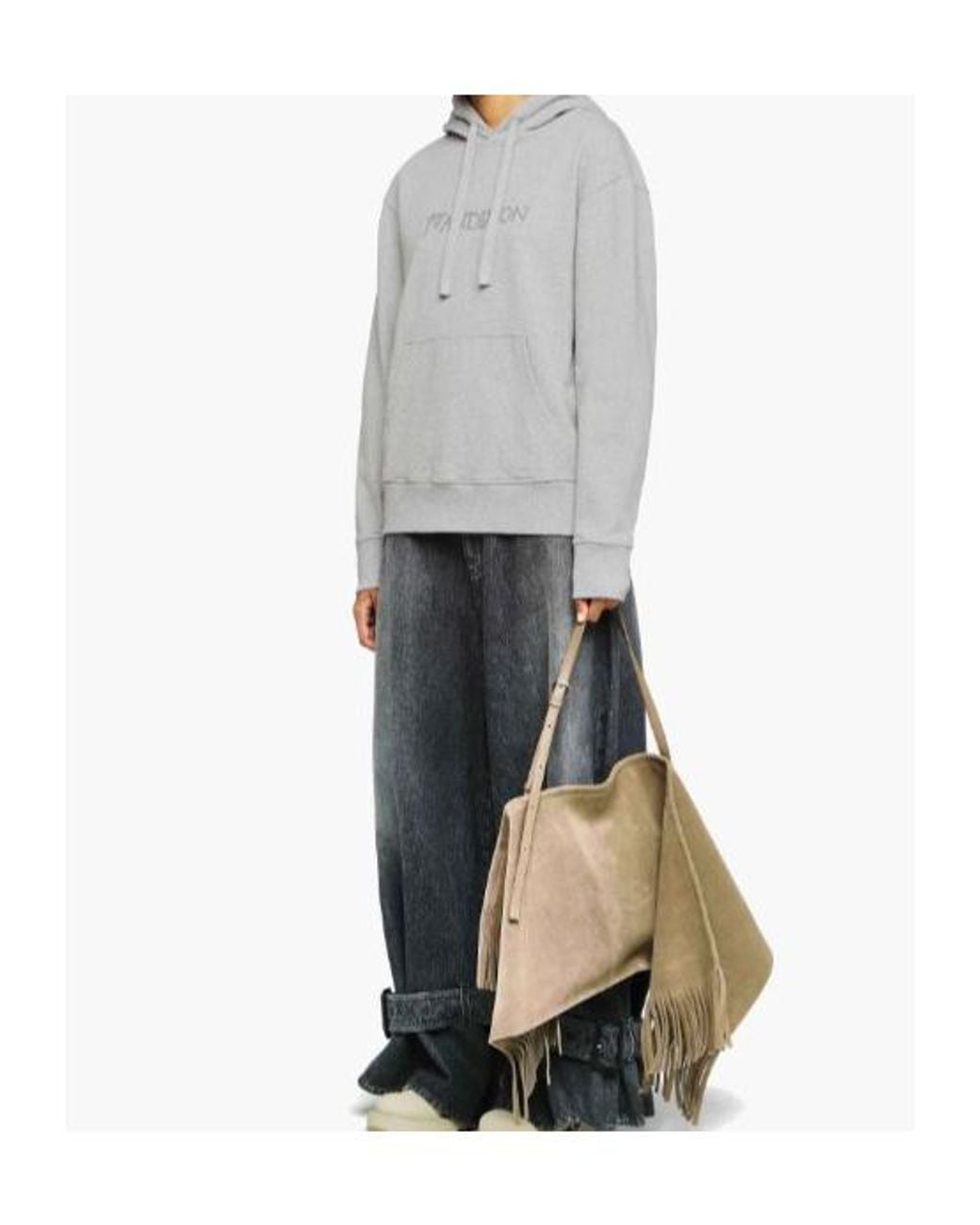 J.W. Anderson Gray Jw Anderson Logo Lettering Drawstring Hoodie