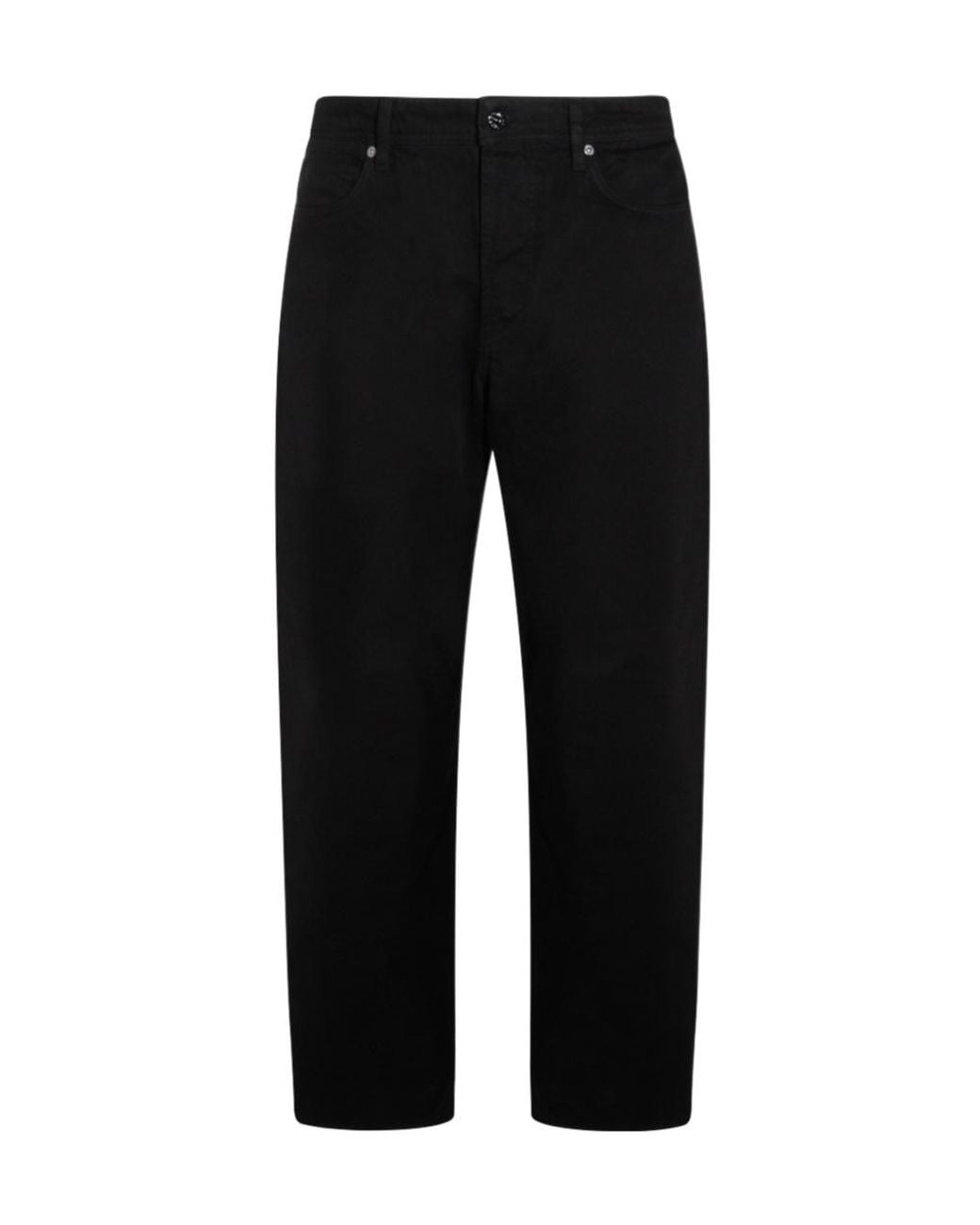 Stone Island Black Logo Patch Straight-Leg Pants for men